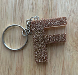 F - Glitter Initial Keychain