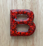 B - Glitter Initial Keychain