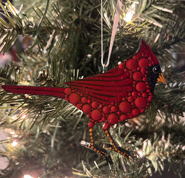 Hand painted Cardinal Ornament
