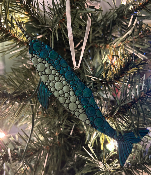 Hand Painted Narwhal Ornament
