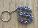 S - Glitter Initial Keychain