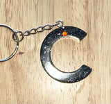 C - Glitter Initial Keychain