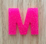 M - Glitter Initial Keychain
