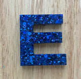 E - Glitter Initial Keychain