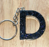 D - Glitter Initial Keychain