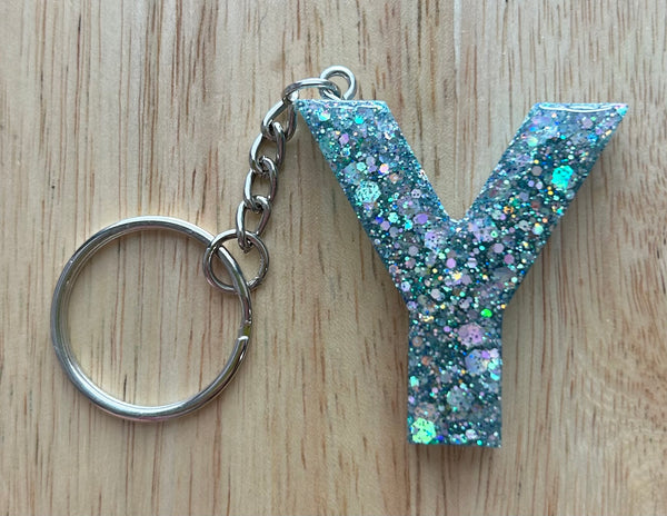 Y - Glitter Initial Keychain