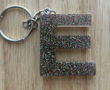 E - Glitter Initial Keychain
