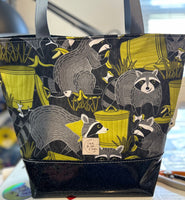 PREORDER Green and Gray Trash Panda Raccoon Medium Tote Bag