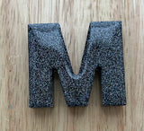 M - Glitter Initial Keychain