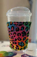 Rainbow Leopard Iced Coffee Sleeve