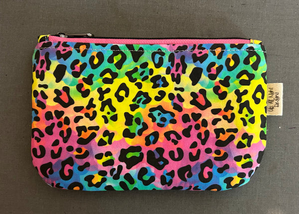 Rainbow Leopard Large Zipper Pouch