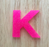 K - Glitter Initial Keychain