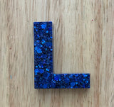 L - Glitter Initial Keychain