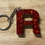 R - Glitter Initial Keychain