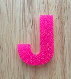 J - Glitter Initial Keychain