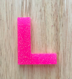 L - Glitter Initial Keychain