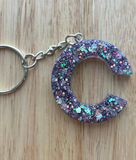 C - Glitter Initial Keychain