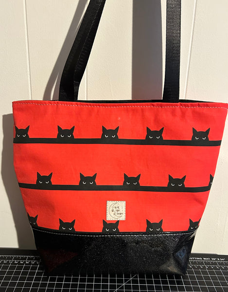 PREORDER Redand Black Cat Medium Tote Bag