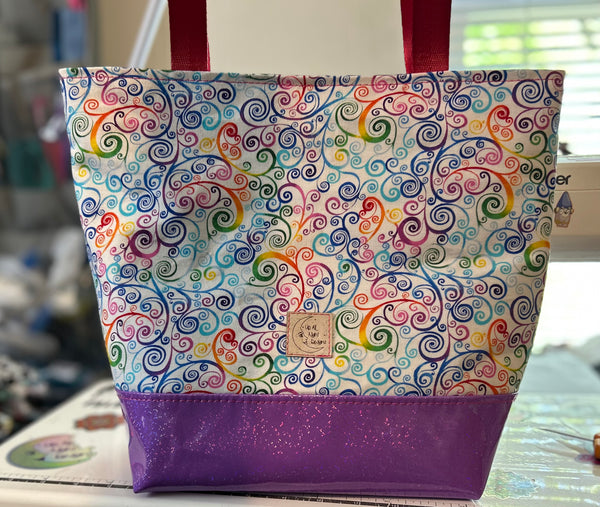 Rainbow Swirls Medium Tote Bag