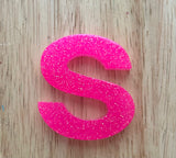 S - Glitter Initial Keychain