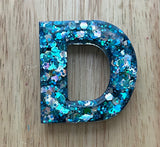 D - Glitter Initial Keychain