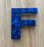 F - Glitter Initial Keychain