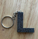 L - Glitter Initial Keychain