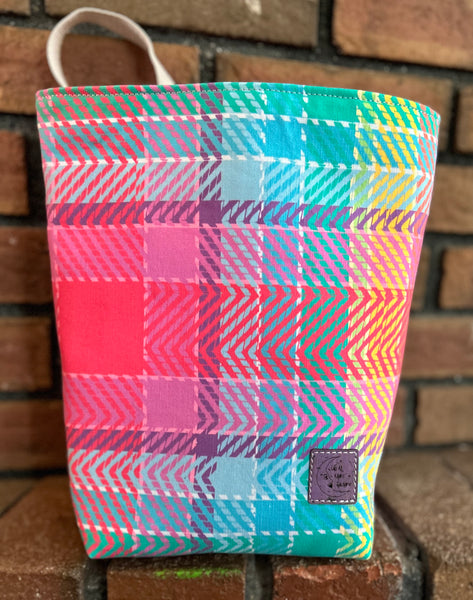 PREORDER Pastel Rainbow Plaid Carbage bag