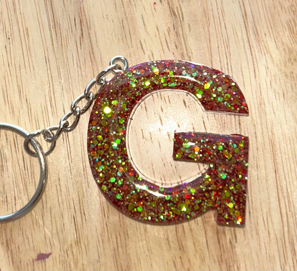 G - Glitter Initial Keychain