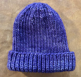 Hand Knit 100% Wool Hat - Small Adult/Teen