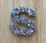 S - Glitter Initial Keychain