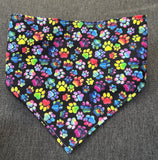 Rainbow Paw Print Dog Scrunchie Bandana