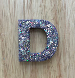 D - Glitter Initial Keychain