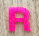 R - Glitter Initial Keychain