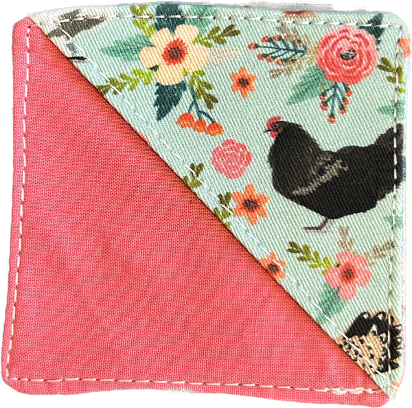 Floral Chickens Corner Bookmark