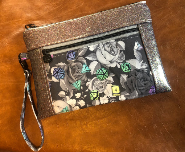 Rainbow Floral Dice XL wristlet