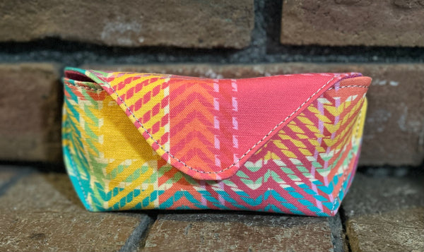 Pastel Rainbow Plaid Glasses Case