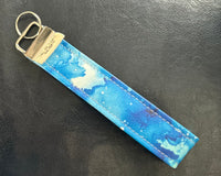 Blue Alcohol Ink key fob