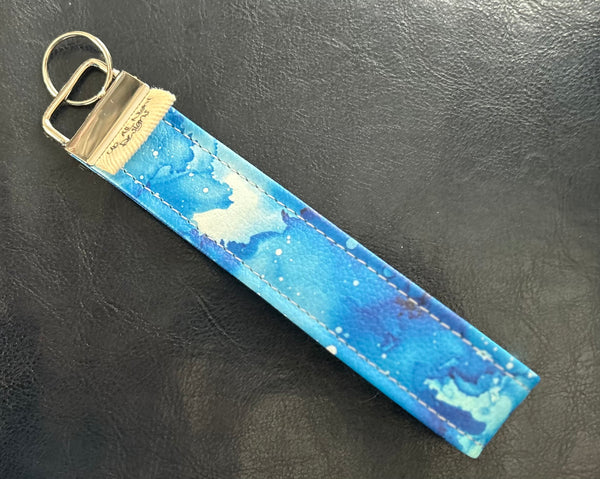 Blue Alcohol Ink key fob