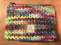 PREORDER Rainbow Stockinette Knit Mini Zipper Bag