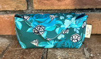 Teal Floral Dice Glasses Case