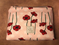 Red and Pink Poppies Mini Zipper Bag