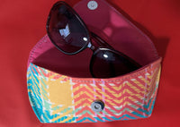 Pastel Rainbow Plaid Glasses Case