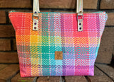 PRE-ORDER Pastel Rainbow Plaid Medium Handbag/Tote