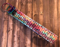 Rainbow Stockinette Knit Keyfob